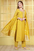 Mustard Silk Cut-Dana And Pearl Embroidered Suits