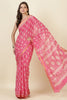 Hot Pink Cotton Block Printed Saree