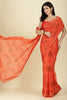 Orange Color Chiffon Bandhani Printed Saree
