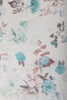 Cream & Terquoise Chanderi Cotton Floral Printed And Embroidered Unstitched Suit