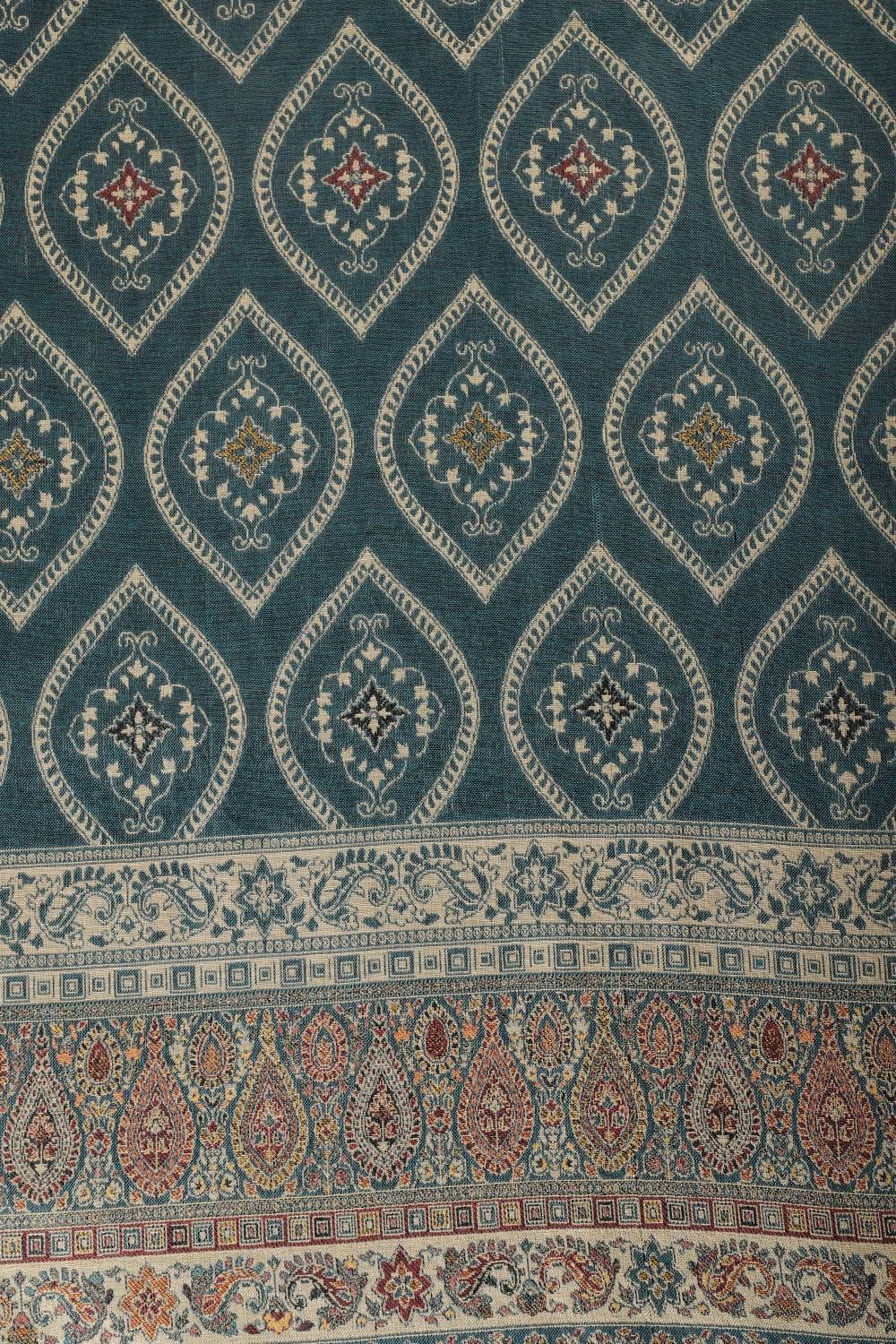 Teal Pashmina Digital Printed Unstitched Suit Material