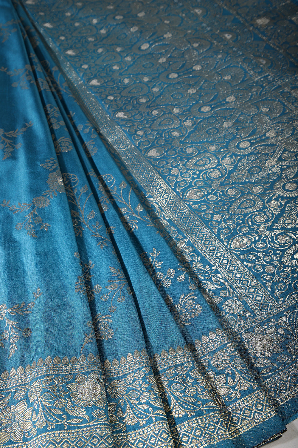 Muted Blue Color Art Silk Zari Woven Saree