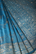 Muted Blue Color Art Silk Zari Woven Saree