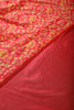 Dark Coral Color Chiffon Floral Zari Border Printed Saree
