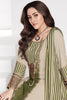 Green & Beige Kashmiri Paisley Printed Unstitched Suits Material