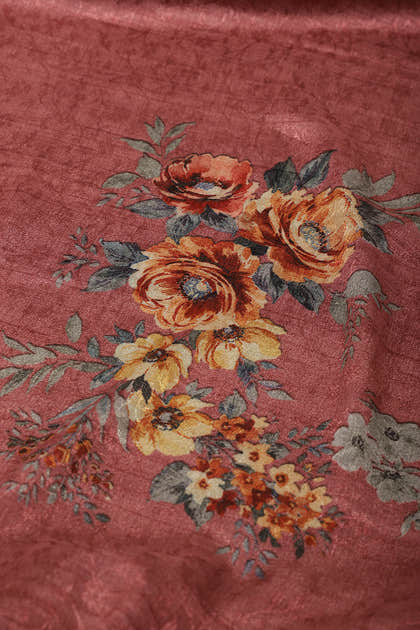 Dusty Pink Jacquard Silk Printed Saree