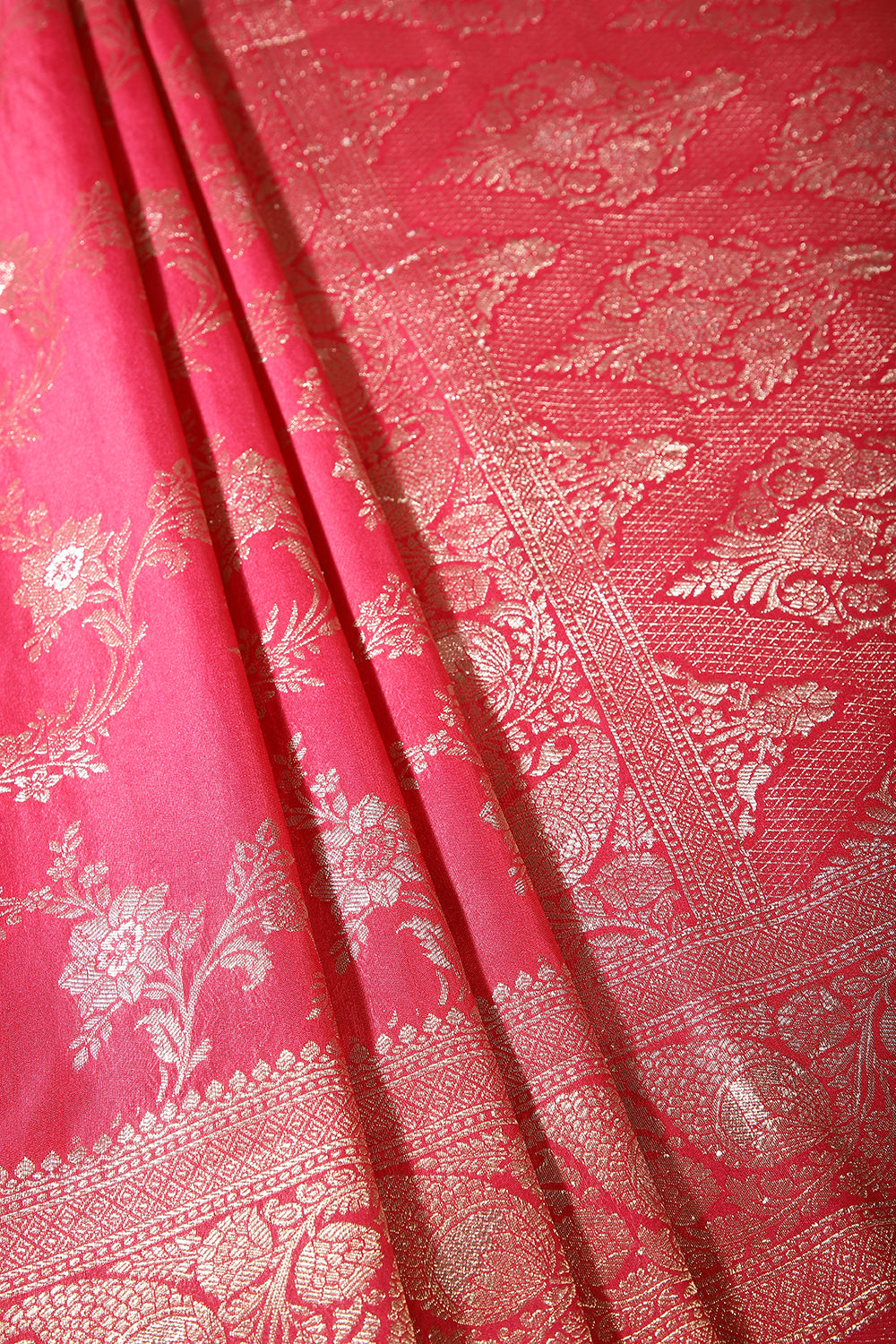 Valentine Red Colour Zari Woven South Silk Saree