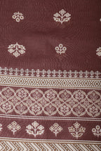 Brown Cotton Ajrakh Block Print Unstitched Suit Material