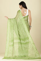 Olive Green Color Chiffon Leheriya Printed Saree