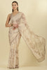 Beige Floral Zari Taar Embroidered Kota Cotton Saree