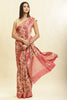 Beige & Pink Cotton Silk Floral Printed Saree