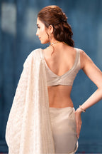 Silver Color Pure Metallic Tissue Resham & Sequins Embroidered Saree