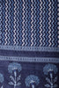 White And Blue Cotton Floral Block Print & Zari Border Unstitched Suit Material