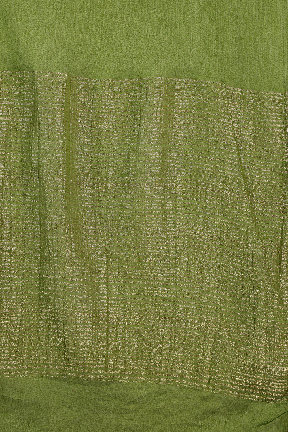Green Chiffon Zari Border Saree