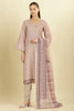 Beige Cotton Floral Printed And Neck-EmborideredUnstitched Suit Material