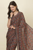 Brown Crepe Printed Saree