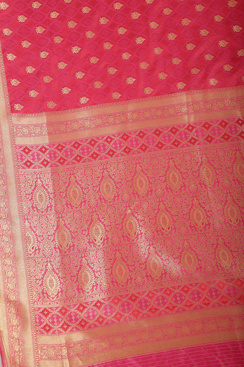 Fuchsia Pink Soft Silk Zari and Resham Woven Saree