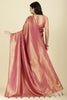 Muted Pink Color Zari Woven South Silk Saree