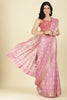 Pink Cotton Silk Printed And Zari Woven Saree