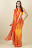 Orange Georgette Leheriya Printed Saree