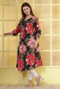Black Cotton Floral Printed Kurta