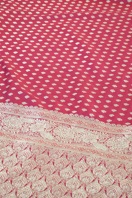 Wine Silk Zari Woven And Swaroski Work Saree