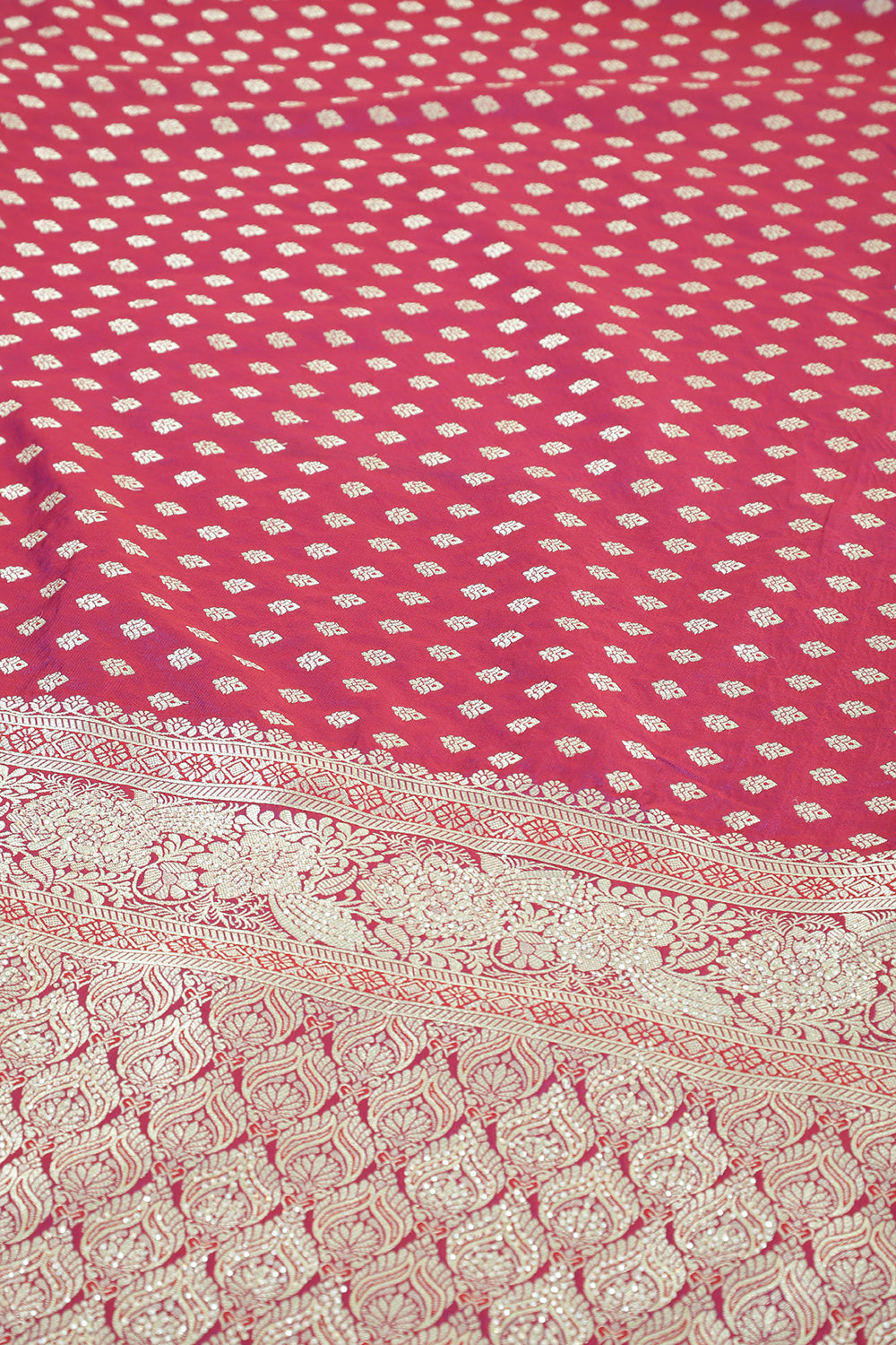 Wine Silk Zari Woven And Swaroski Work Saree