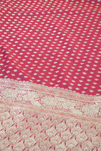 Wine Silk Zari Woven And Swaroski Work Saree