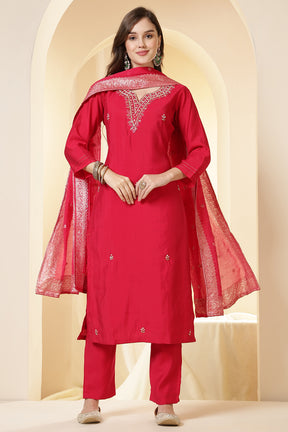 Rani Silk Embroidered Suit Set