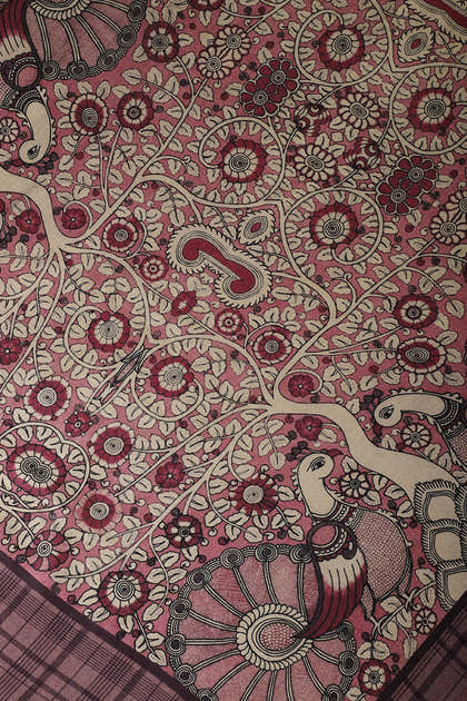 Wine Printed Spun Unstitched Suit Fabric