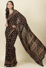 Black Block Printed Cotton Saree