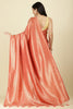 Dark Peach Colour Soft Silk Leheria Zari Woven Saree