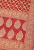 Red Pure Khaddi Georgette Banarasi Saree with Zardozi & Cutdana Handwork