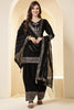 Black Zari Embroidered Silk Suit With Parsi Salwar