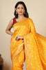 Mustard Color Banarasi Woven Tussar Silk Saree
