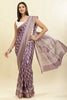 Purple Color Cotton Silk Boota Printed And Zari Woven Saree