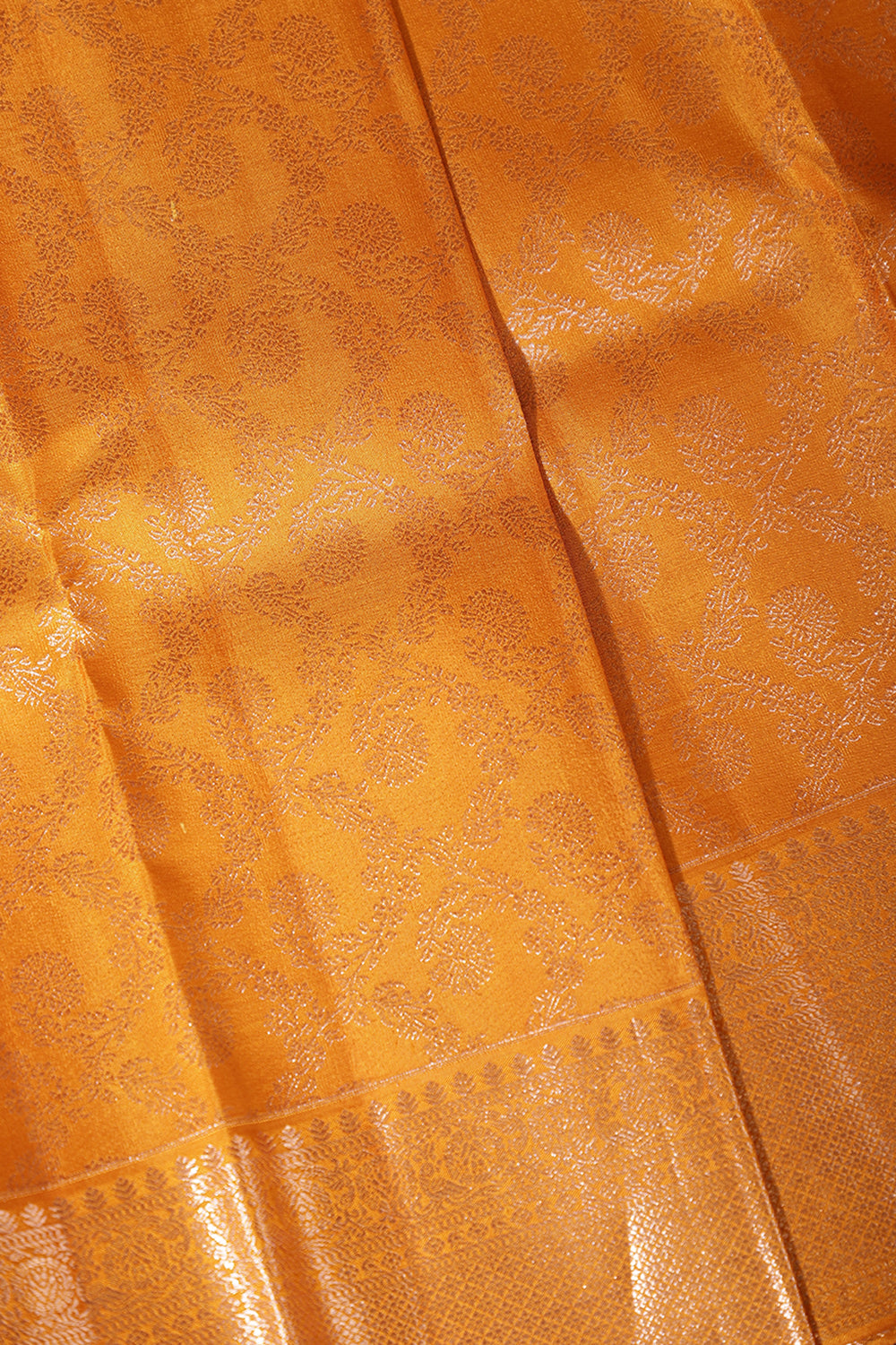Mustard Color Kanjivaram Pure Silk Handloom Zari Saree with Patola Pattern
