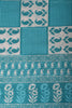 Cream & Teal Cotton Dabu Block Print Unstitched Suit Material