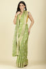 Light Green Cotton Silk Printed And Zari Woven Saree
