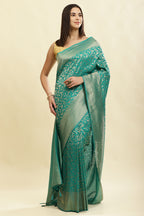 Teal Lightweight Banarasi Silk Weaving Saree