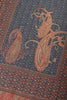 Navy Pashmina Floral Printed Unstitched Suit Material