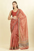 Rust Bandhani Printed Cotton Saree