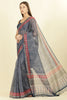 Navy Bandhani Printed Cotton Saree
