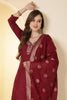 Maroon Color Silk Neck Embroidered Suit Set
