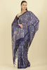 Indigo Kota Cotton Floral Jaal Printed Saree