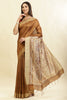 Brown Color Cotton Silk Madhubani Print Saree