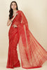 Red Georgette Bandhani Printed Saree