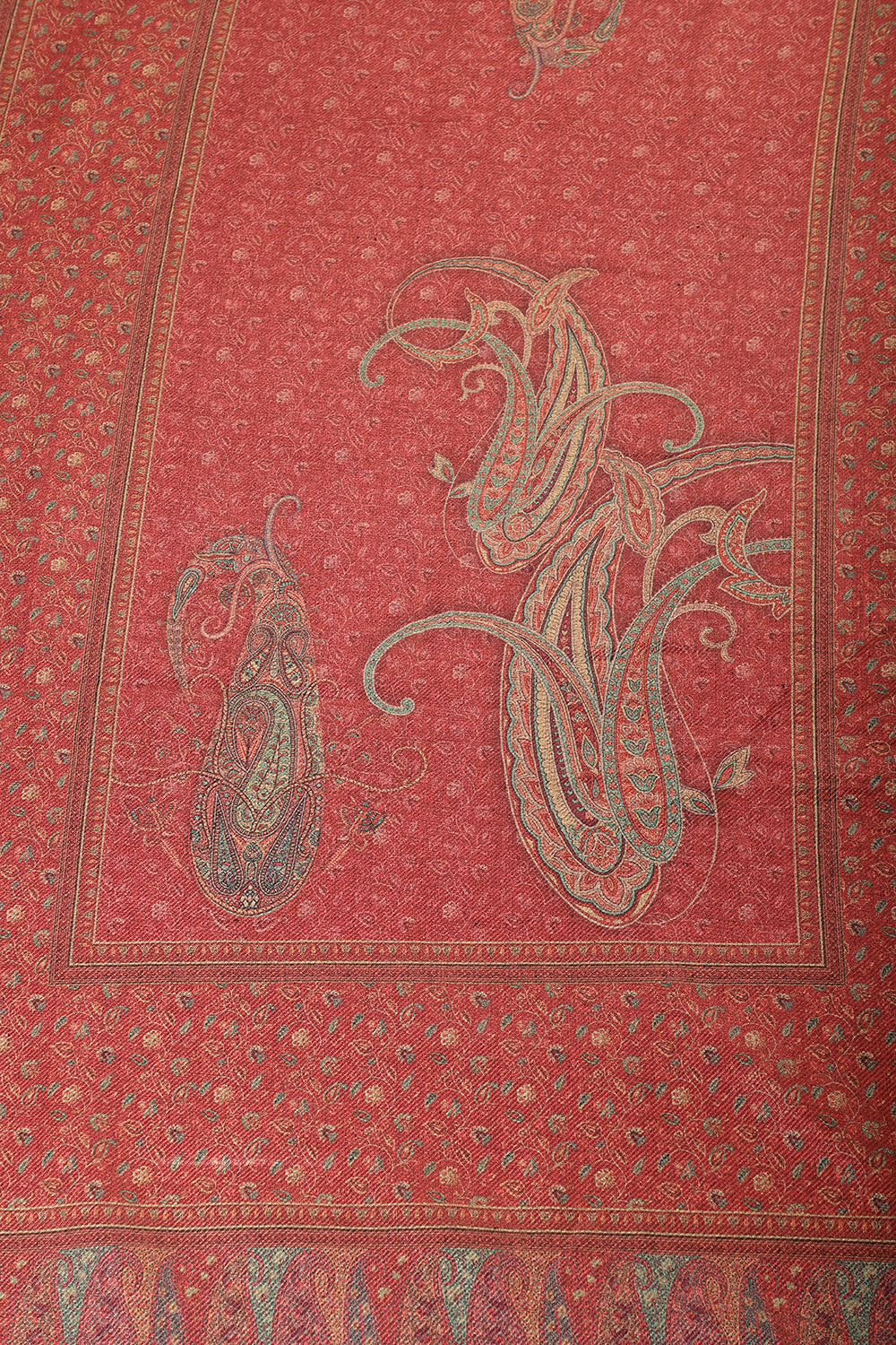 Maroon Pashmina Floral Printed Unstitched Suit Material