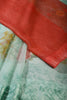 Mint Green Color Floral Printed Chiffon Saree