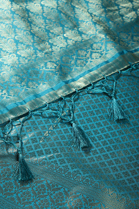 Wine & Teal Ombré  Silk Zari Woven Saree